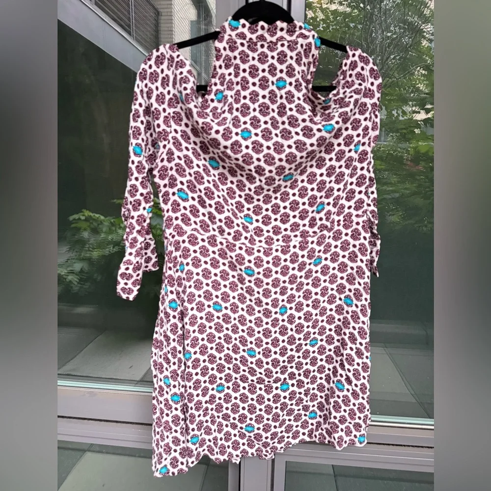 MAJE Ralinka Printed Cold-Shoulder Dress Button Down in Size 3 US Large